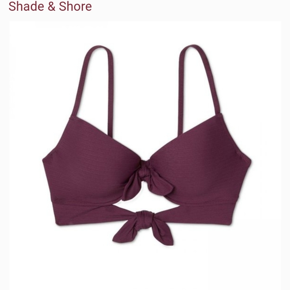 Shade & Shore berry bikini top 36DD